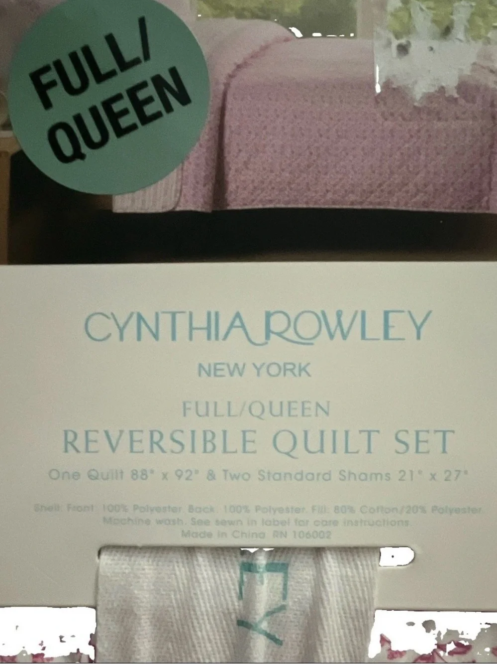 Cynthia Rowley Pink Floral Reversible Quilt Set